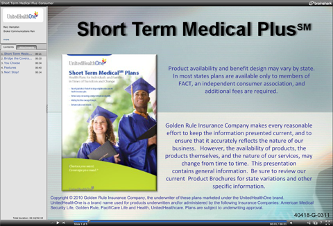 United Health One Short Term Medical Plan Slide Show
